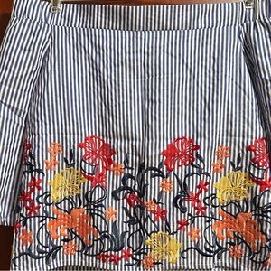 Striped Floral Embroidered top